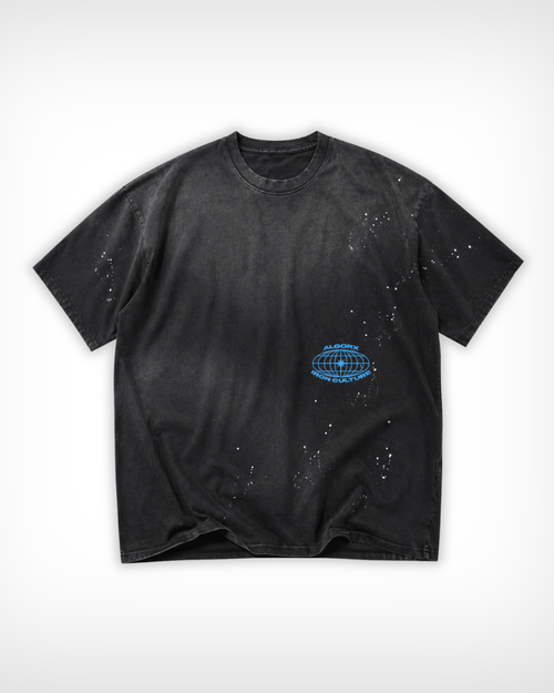 Our World Hand-Frayed Sunfade Paint Splatter T-Shirt