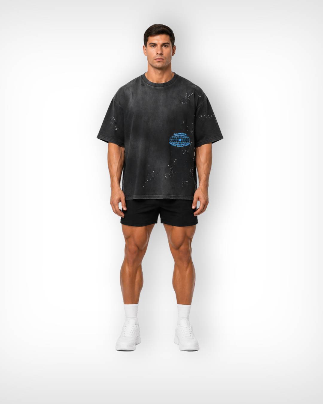 Our World Hand-Frayed Sunfade Paint Splatter T-Shirt